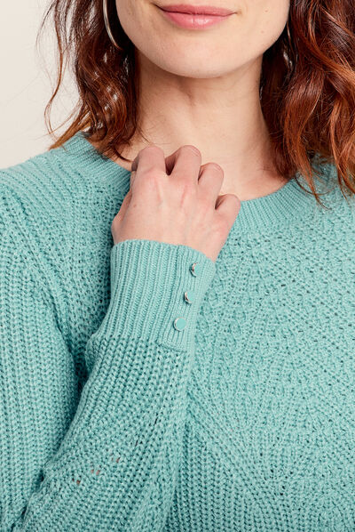 Pull manches longues bleu canard femme