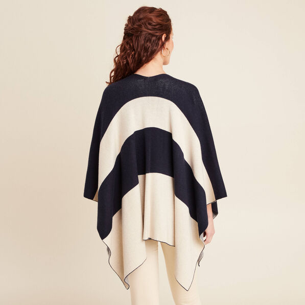 Poncho avec poches bleu foncé femme