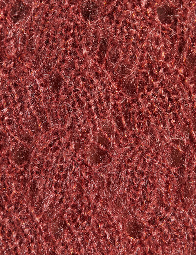 Pull manches longues ajouré couleur cuivre femme
