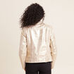 Veste esprit motard zippée couleur or femme