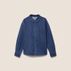 Chemise ample en coton manches longues denim brut femme