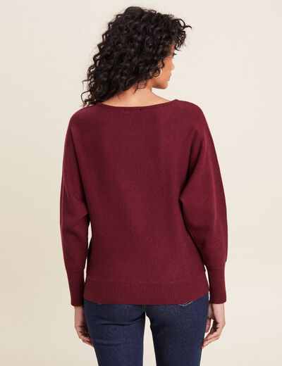 Pull manches longues bordeaux femme