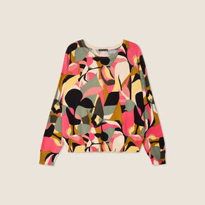 Pull manches longues multicolore femme