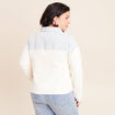 Gilet manches longues col chemise ecru femme