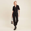 Combinaison pantalon en jean noir femme