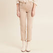 Jean coupe droite 7/8&egrave;me denim beige femme
