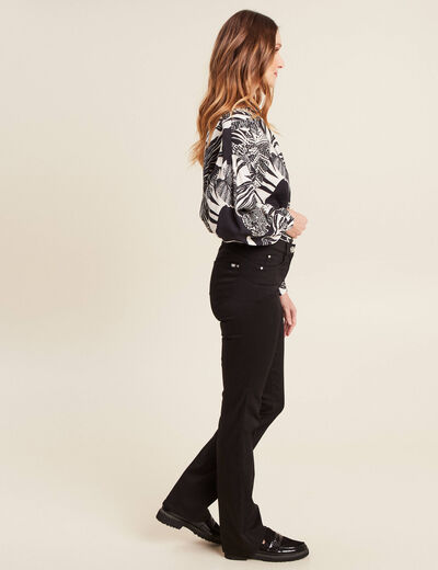 Pantalon léger bootcut taille basculée noir femme