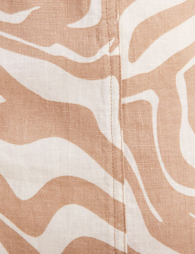 Robe droite zippée beige femme