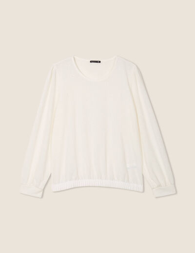 T-shirt manches longues ecru femme