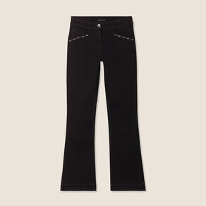 Jean bootcut taille basculée denim noir femme