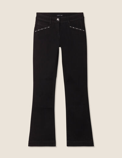 Jean bootcut taille basculée denim noir femme