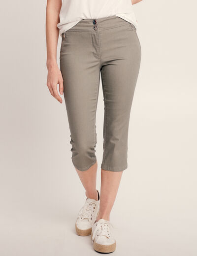 Pantacourt ajusté vert clair femme