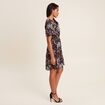 Robe évasée manches courtes noir femme