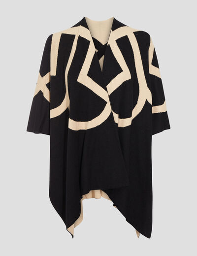 Poncho réversible noir femme