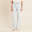 Jean large taille haute denim bleach femme