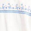 Surchemise brodée en jean blanc femme