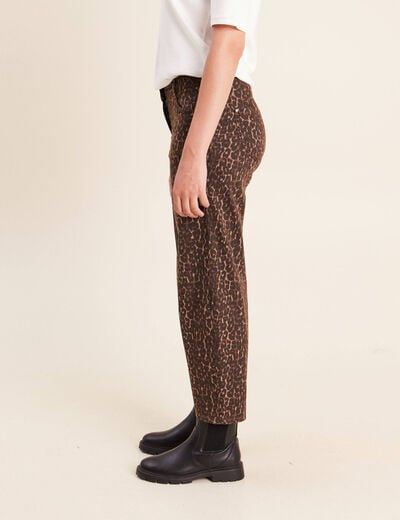 Pantalon magique Le L&eacute;ger coupe barrel marron cognac femme