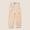 Pantalon large 7/8&egrave;me en velours sable femme
