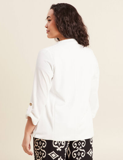 Veste esprit tailleur cascade ecru femme