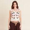 Gilet sans manches blanc femme