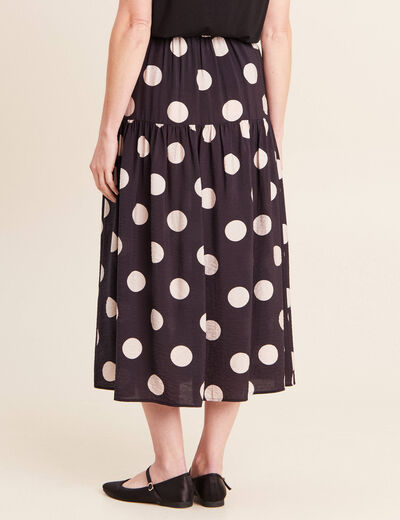 Jupon &agrave; pois noir femme