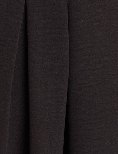 Jupe longue évasée ceinturée noir femme