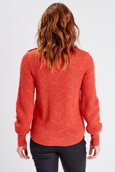 Pull manches longues rouge femme