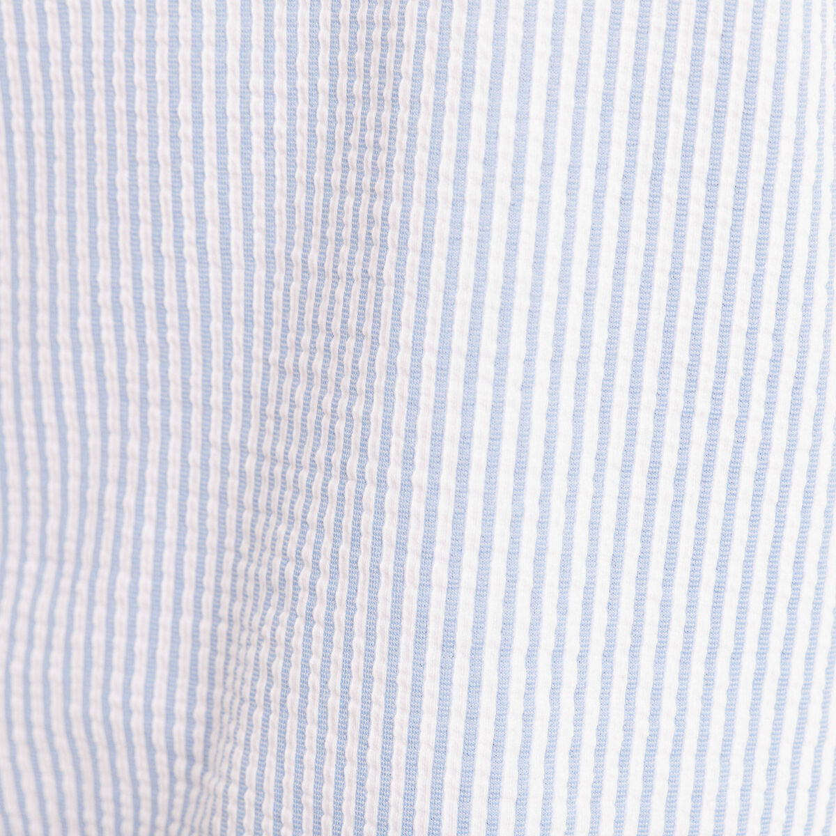 Blouse courte bas resserr&eacute; bleu femme