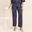 Jean large taille haute 5 poches bleu femme