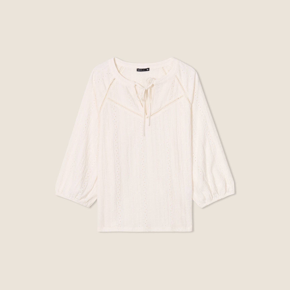 Blouse manches 3/4 ecru femme