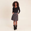 Jupe trap&egrave;ze courte gris ardoise femme