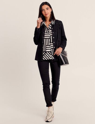 Chemise en jean noir femme