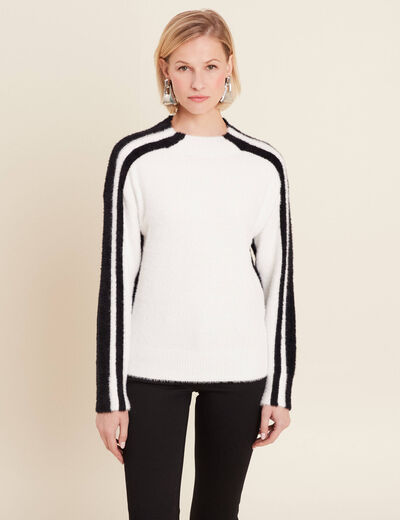 Pull manches longues blanc femme