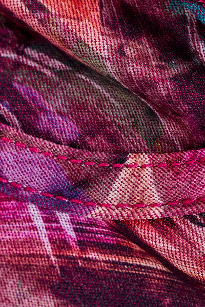 Pantalon ajusté réversible rose femme