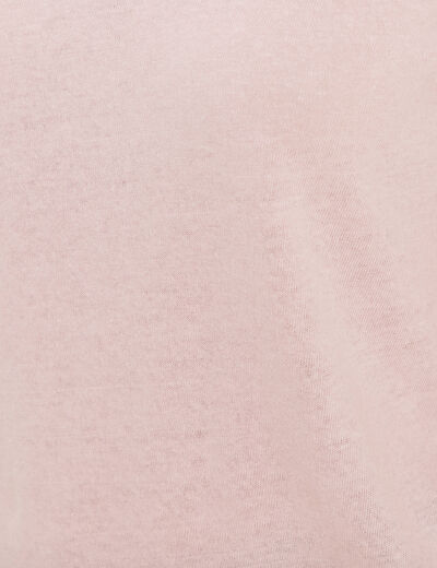 T-shirt manches courtes col en V parme femme