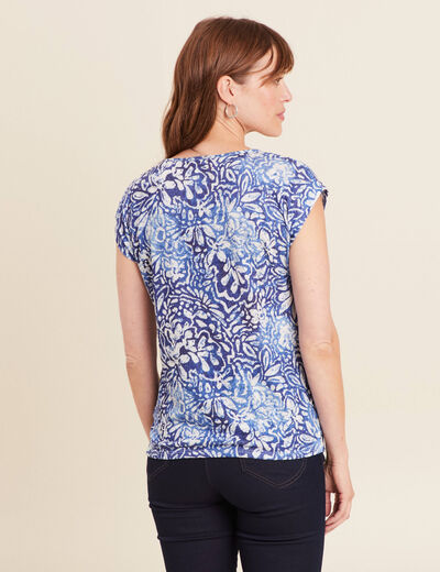 T-shirt manches courtes bleu femme