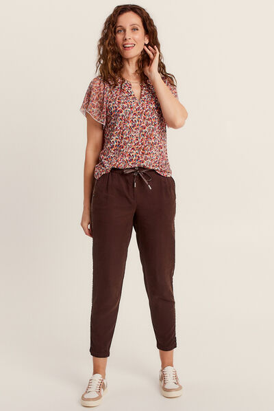 T-shirt manches courtes multicolore femme