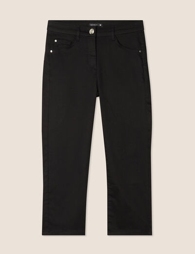 Pantacourt droit taille standard noir femme