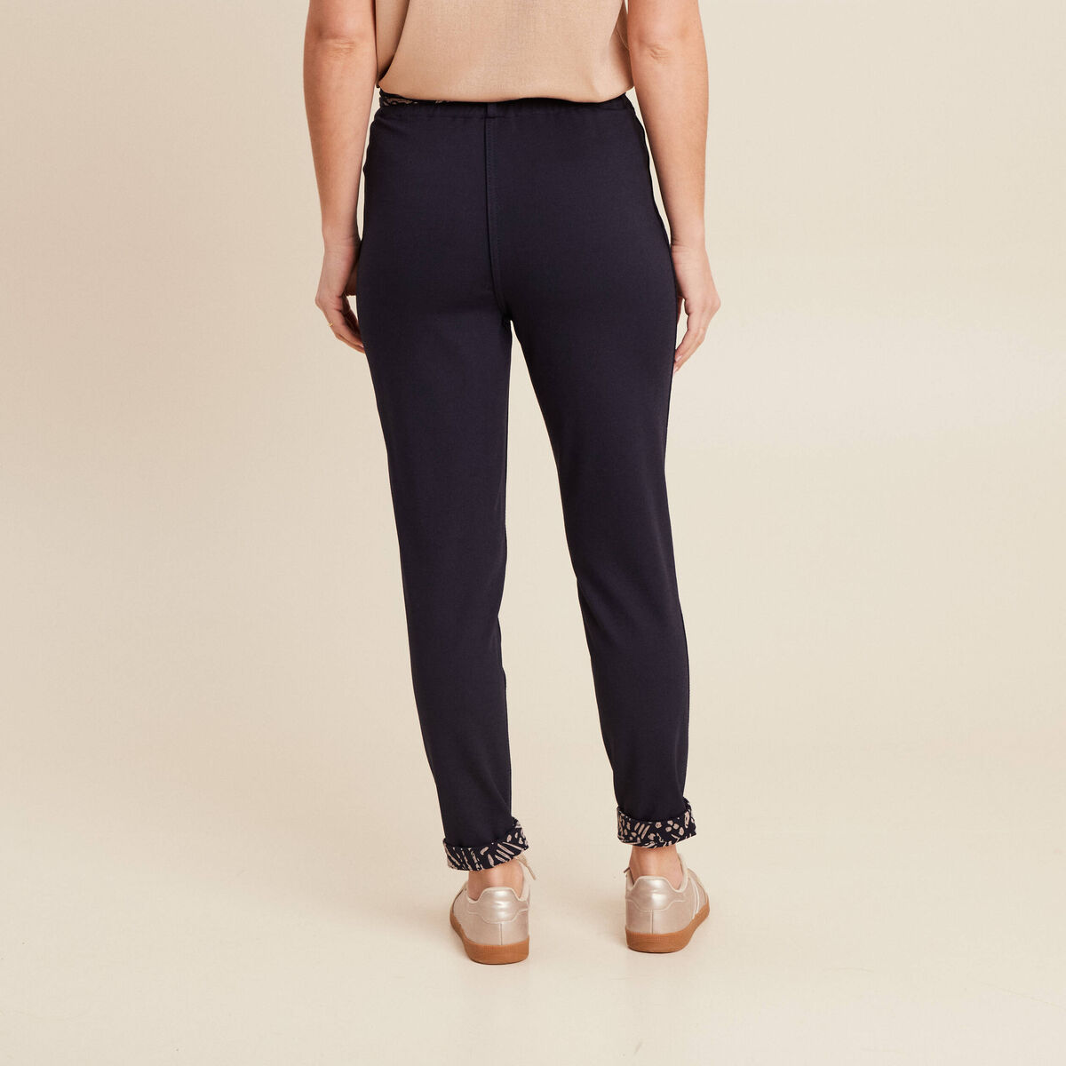 Pantalon jogging réversible bleu foncé femme