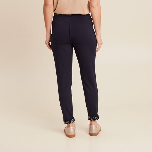 Pantalon jogging réversible bleu foncé femme