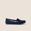 Mocassins aspect daim bleu marine femme