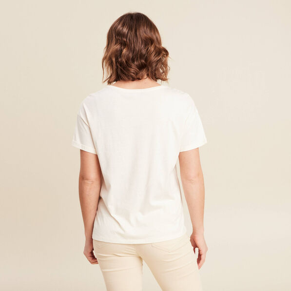 T-shirt manches courtes ecru femme