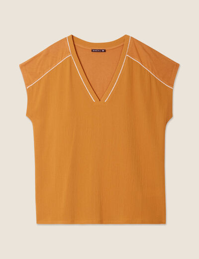 T-shirt manches courtes camel femme