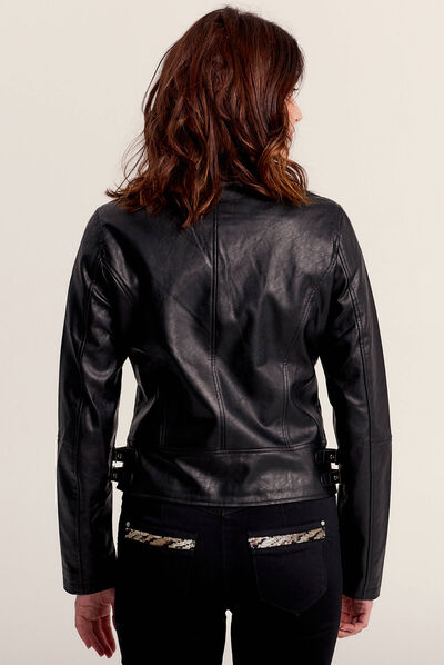 Veste perfecto simili cuir noir femme