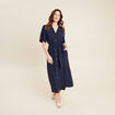 Robe évasée col chemise bleu marine femme