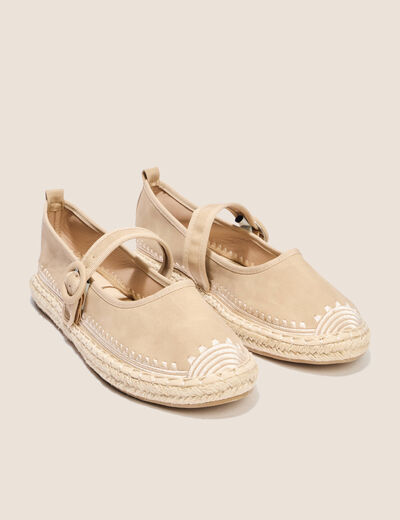 Ballerines semelle corde ivoire femme