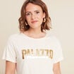 T-shirt manches courtes ecru femme