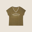 T-shirt manches courtes vert olive femme