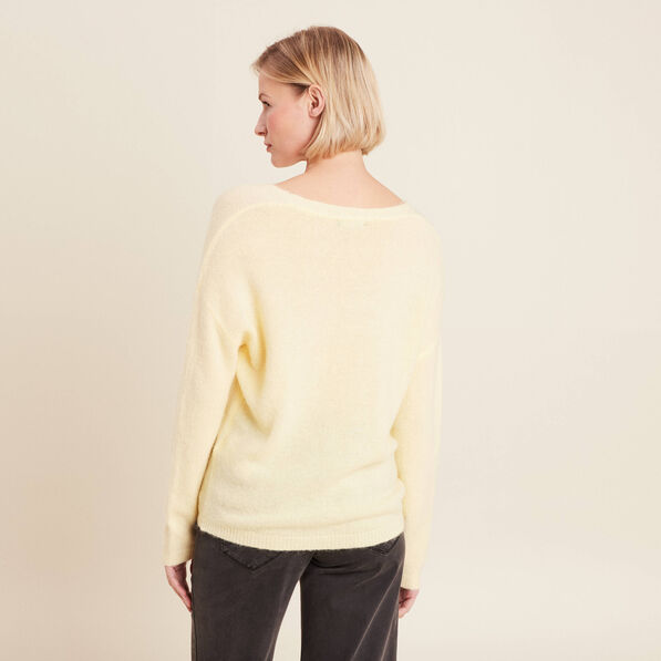 pull manches longues jaune clair femme Pull manches longues jaune clair femme