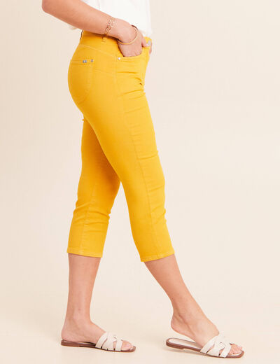 Pantacourt magique Le L&eacute;ger coupe droite jaune femme